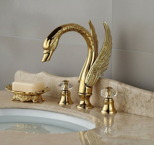 3-teiliger Golden Swan Badewannenhahn