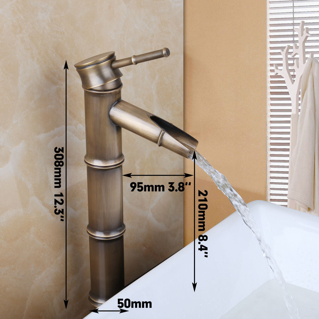 Bamboo style waterfall faucet