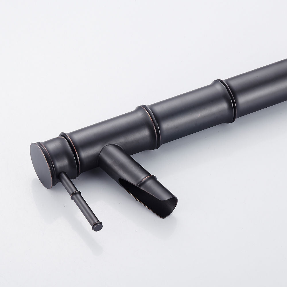 Bamboo style washbasin faucet Classic model rubbed oil bronze