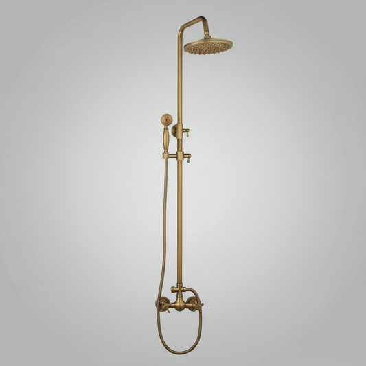 Nostalgic bronze surface-mounted shower set