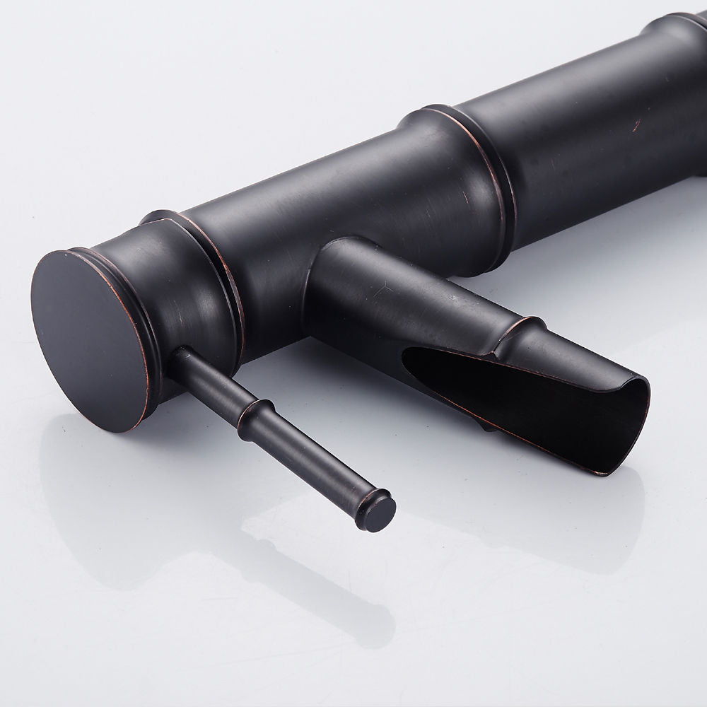 Bamboo style washbasin faucet Classic model rubbed oil bronze