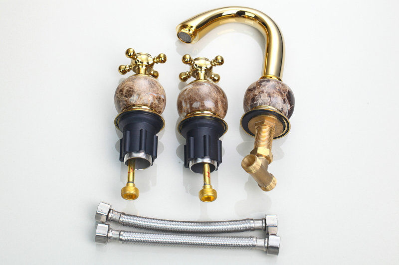 Goldene Badewannenarmatur 3-teilig