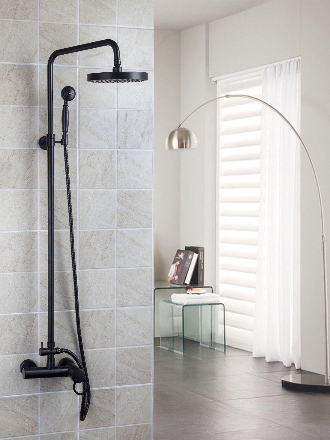 Classic oil bronze surface-mounted rain shower