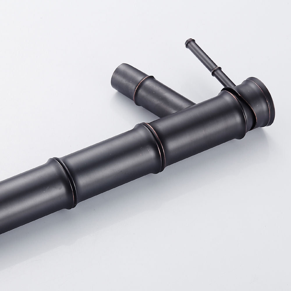 Bamboo style washbasin faucet Classic model rubbed oil bronze