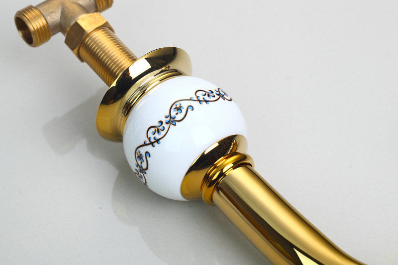 Luxe Goudkleurige Wastafelkraan of Badrandkraan