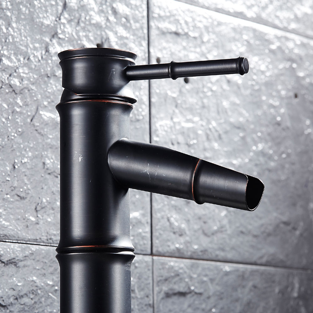 Bamboo style washbasin faucet Classic model rubbed oil bronze