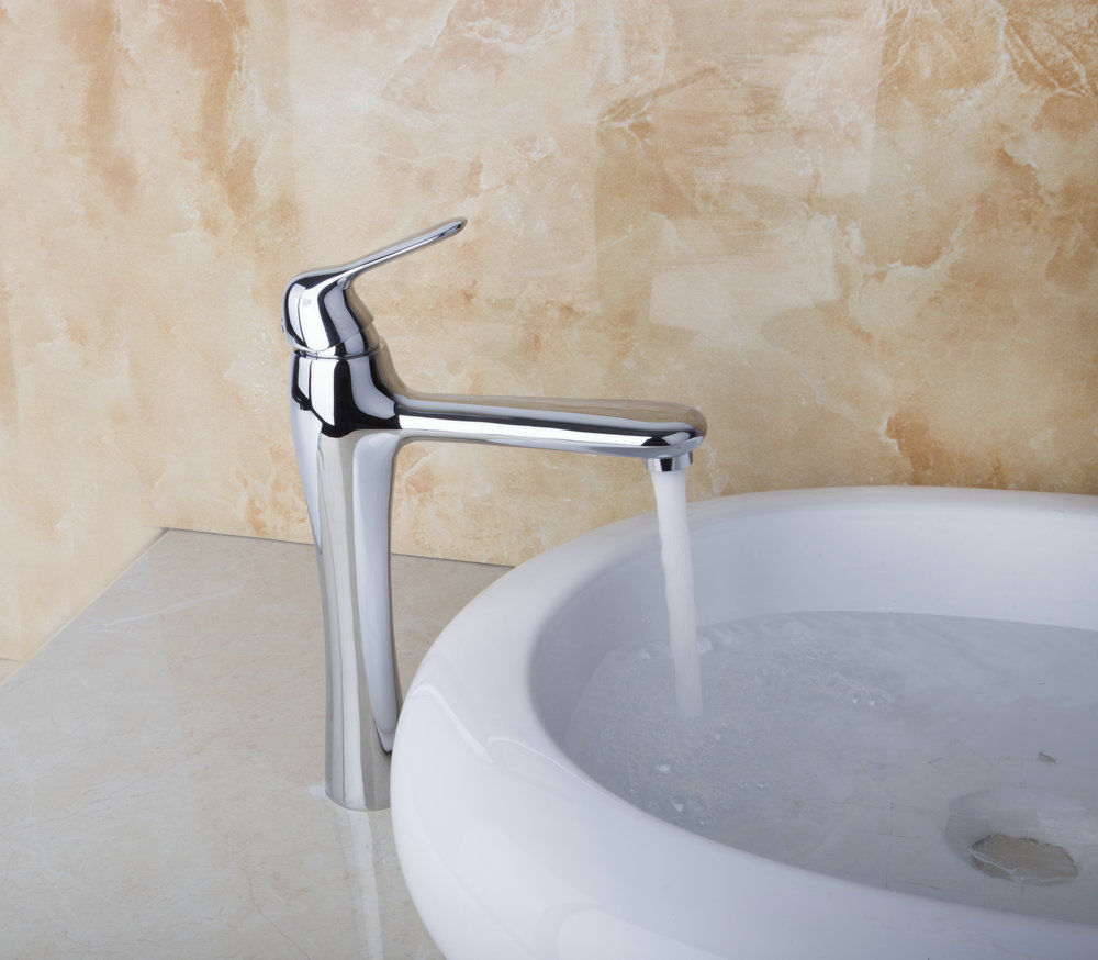 Elegant chrome mixer tap