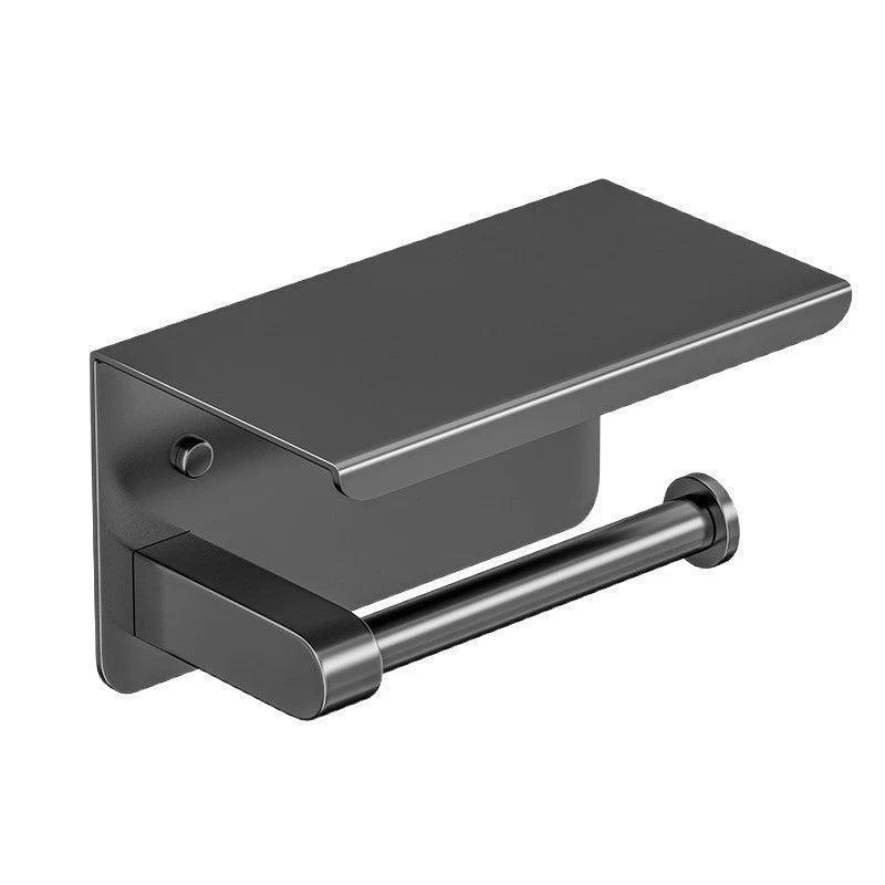Gun metal wc-rolhouder met plankje