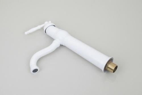Classic white standing washbasin tap