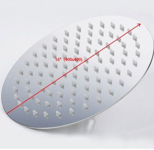 Large round stainless steel rain shower 400 mm