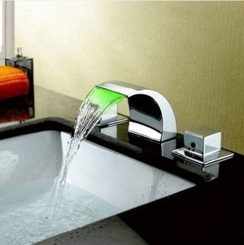 3-piece LED bath tap for bath rim