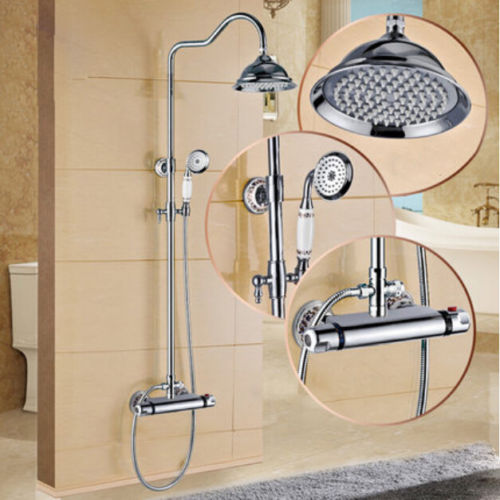 Thermostatic nostalgic chrome shower set