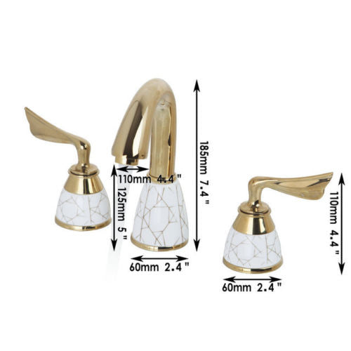 3-piece gold bath tap