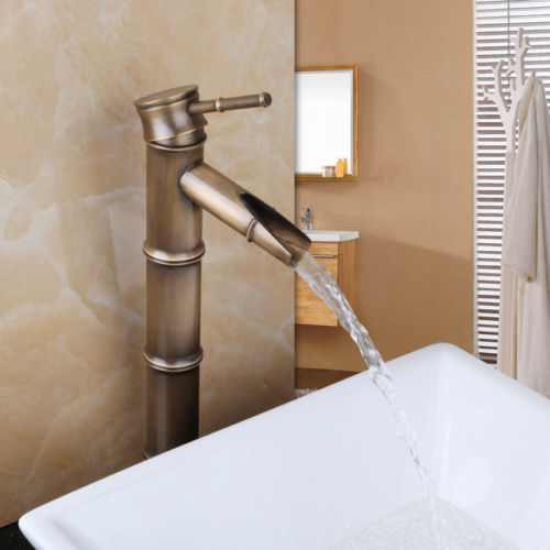 Bamboo style waterfall faucet