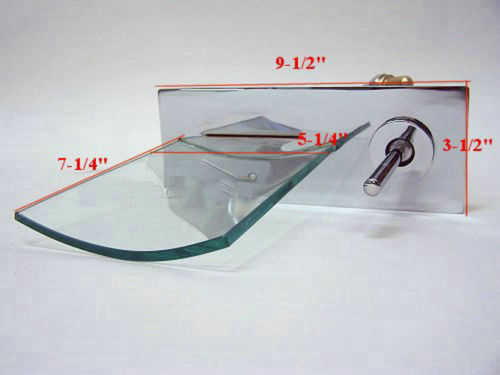 Stabiler verchromter Badewannen-Einbauhahn mit Wasserfall-Wasserhahn mit Glasöffnung