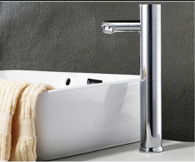 Chrome sensor tap high model hands-free tap.