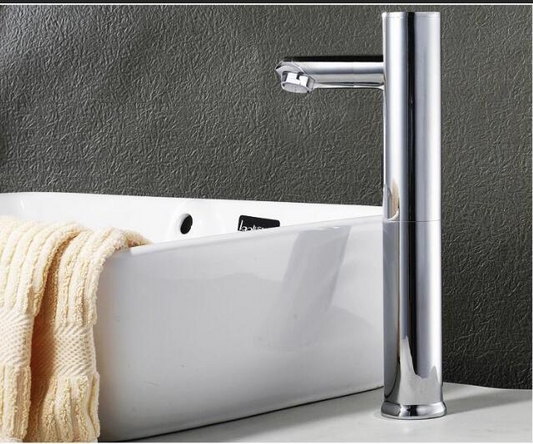Chrome sensor tap high model hands-free tap.