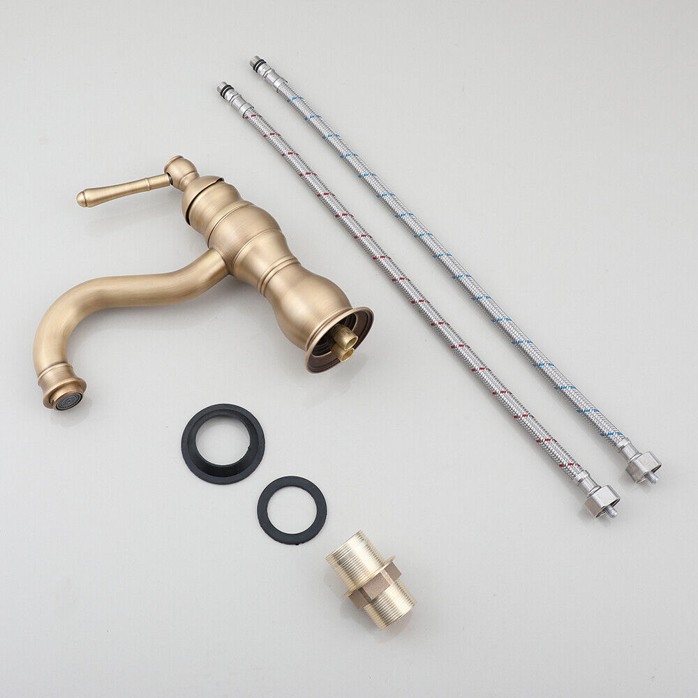 Antique look bronze washbasin tap