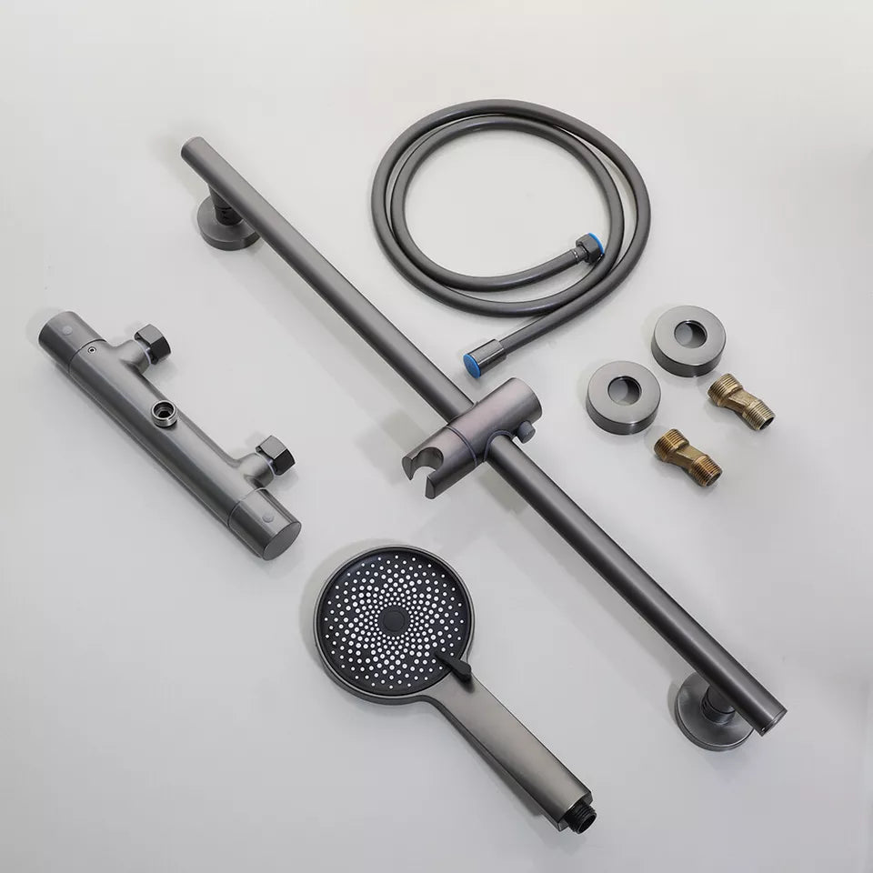 Gun Metal Shower Faucet with Sliding Bar and Hand Shower