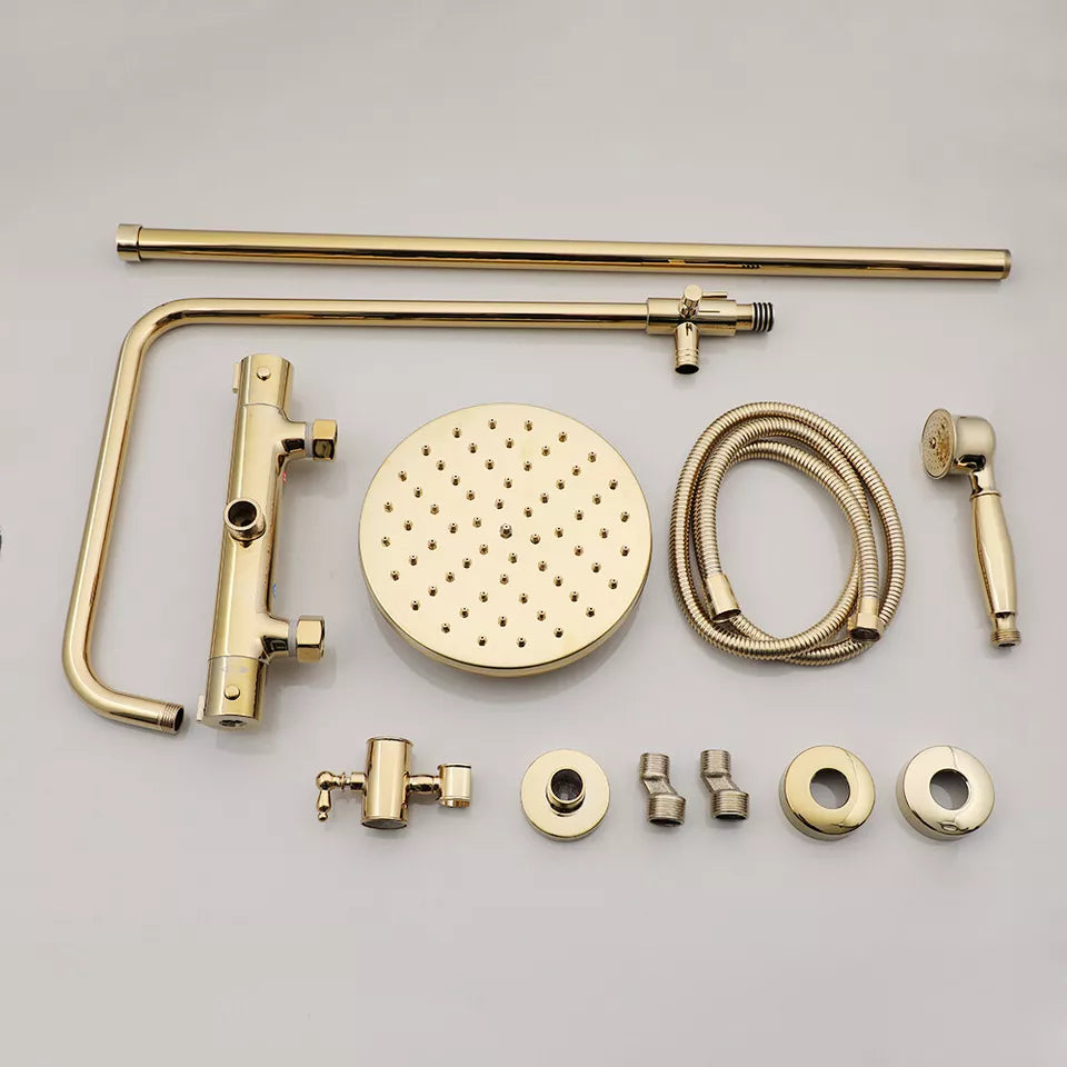 Goudkleurige Thermostatische Opbouw Regendoucheset