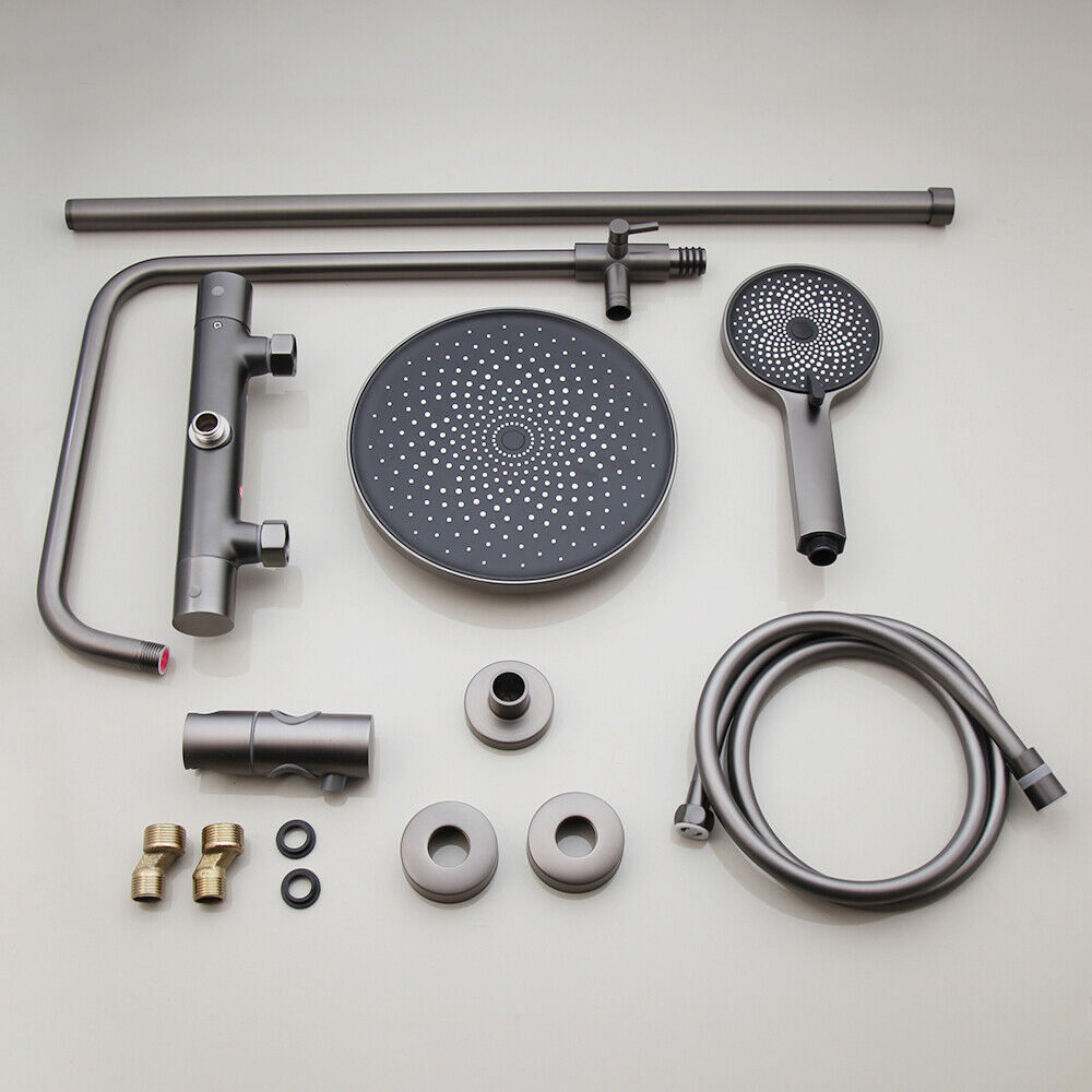 set gun metal thermostatische opbouw regendouche