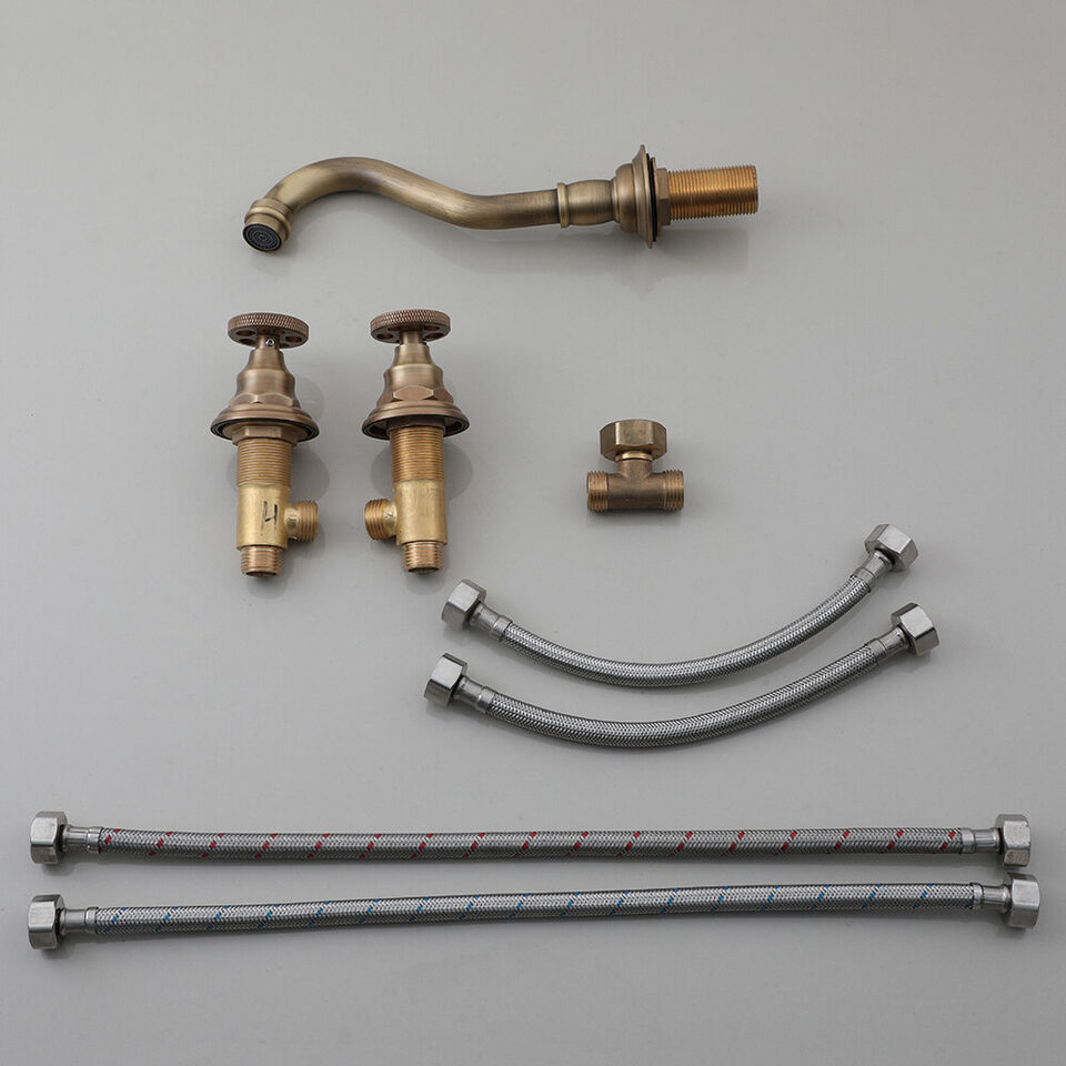 Nostalgic bronze-colored built-in wall tap mixer tap