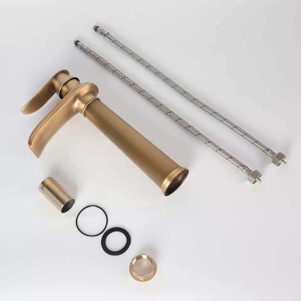 Bronze colored waterfall washbasin tap mixer tap