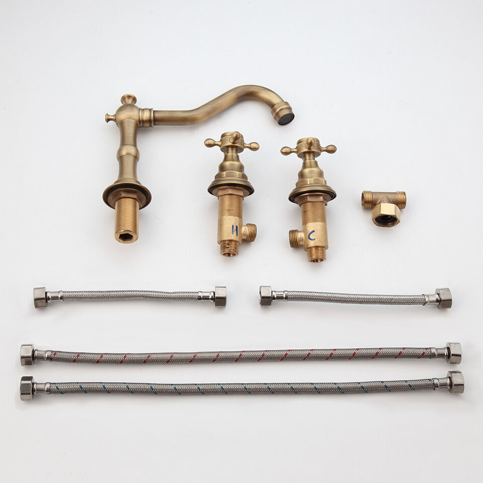 Landhausstil 3-teilige Waschtischarmatur, bronzefarben