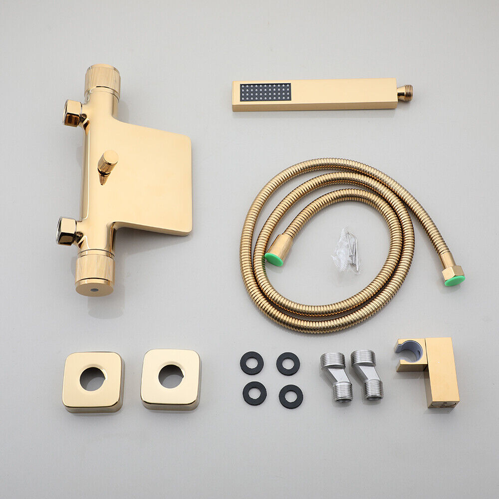 Goldfarbene Wasserfall-Badewannenarmatur