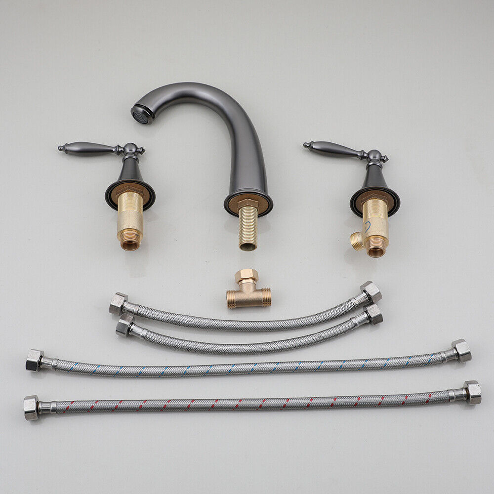 3-Piece Gun Metal Basin Faucet