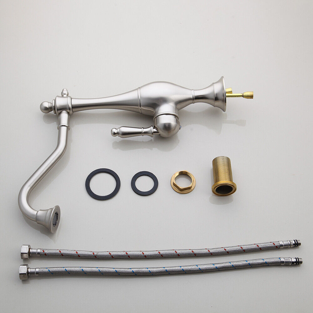 Beautiful tall brushed nickel mixer tap