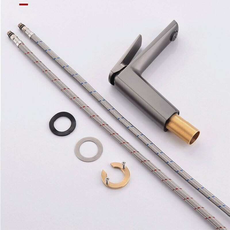 Washbasin mixer tap gun metal finish