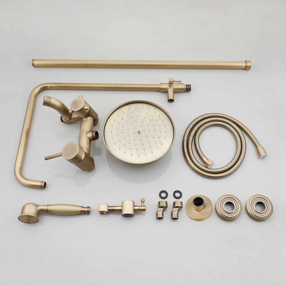 set opbouw regendouche bronskleur