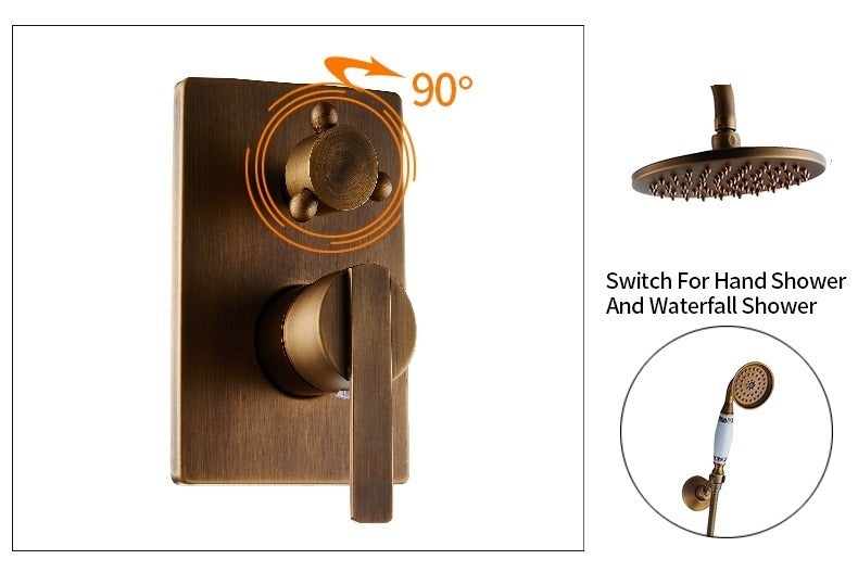 Nostalgic bronze shower set