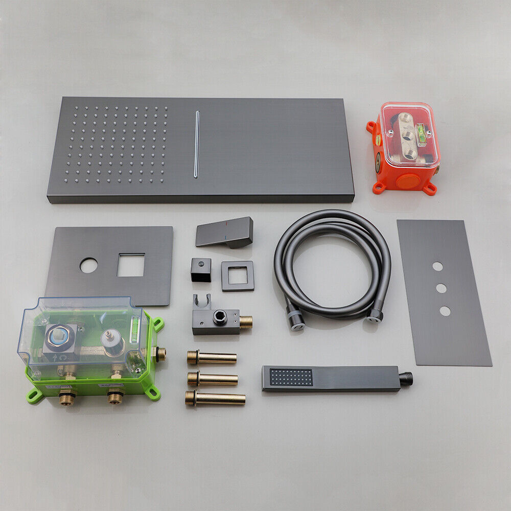 Luxury Gun Metal Built-in Rain Shower