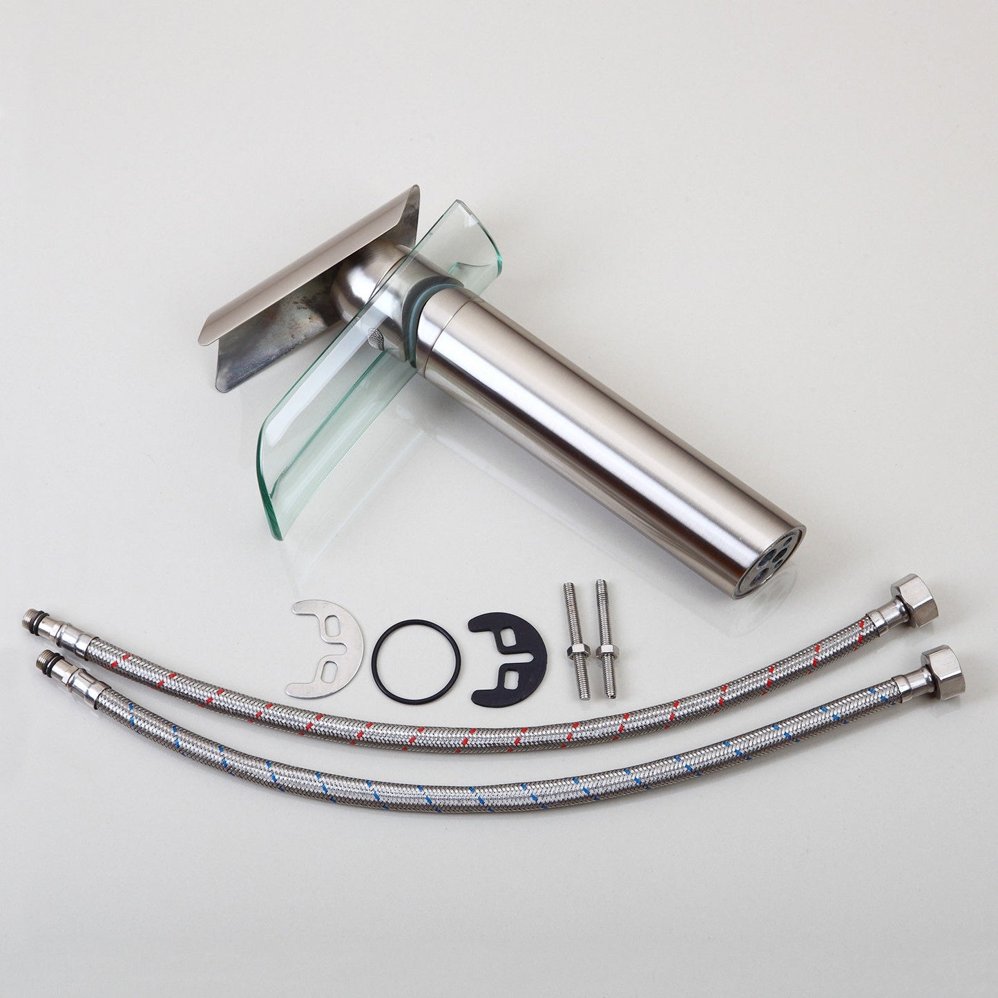 Wasserfall-Mischbatterie Nickel gebürstet