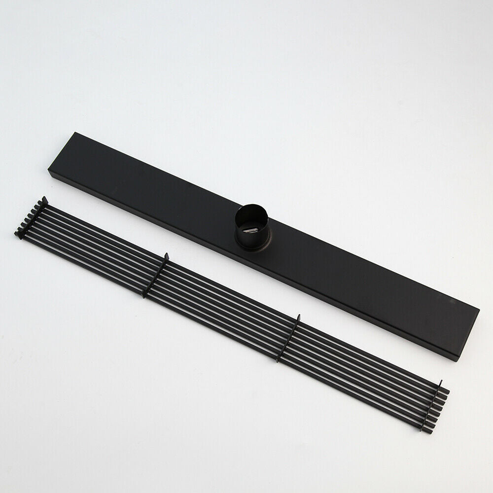 Black Shower Drain with Sleek Finish – 597 mm