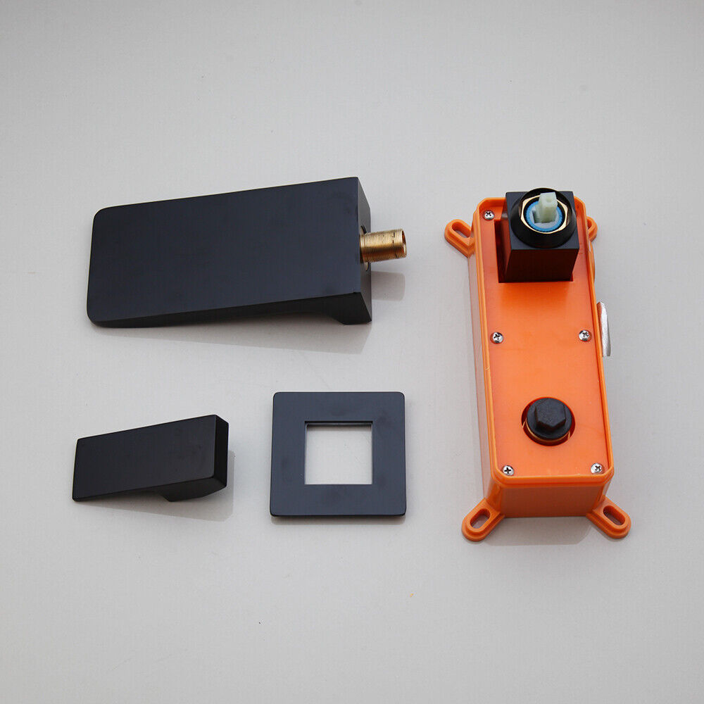 Black built-in waterfall mixer tap