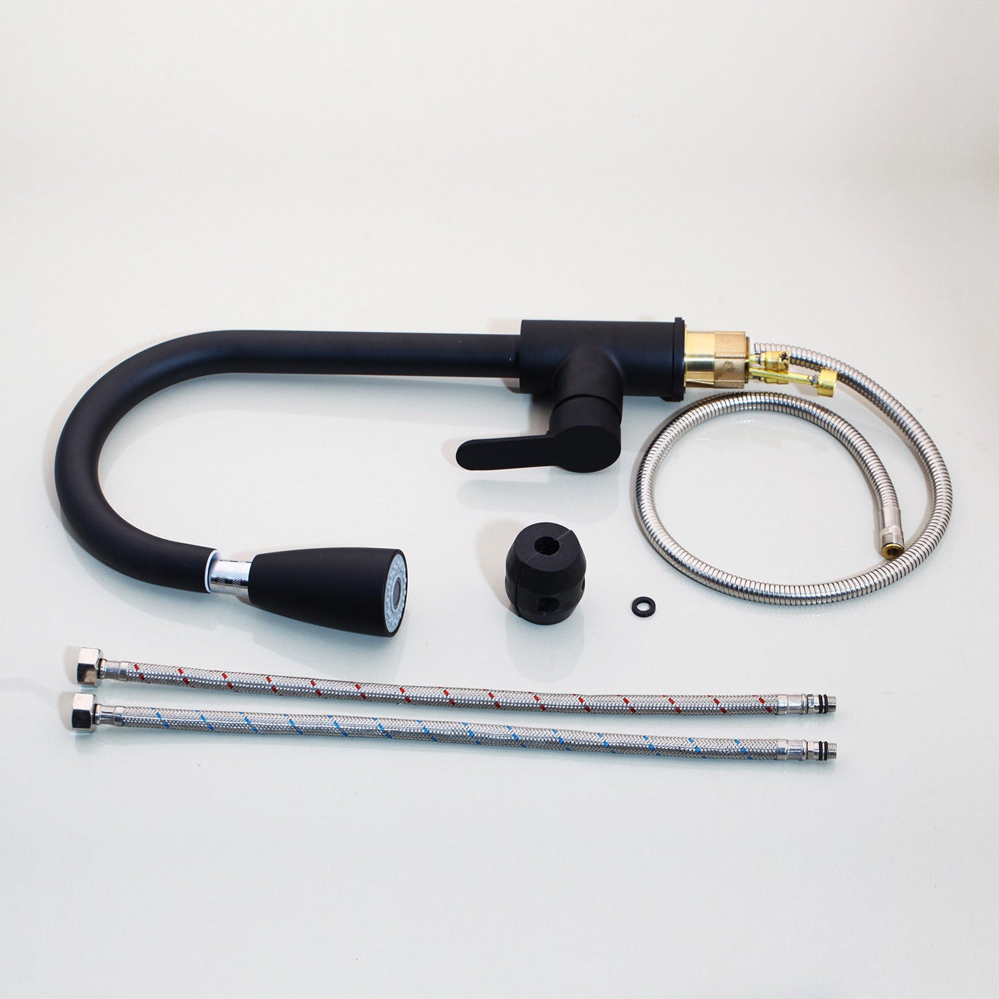 Matte black kitchen faucet