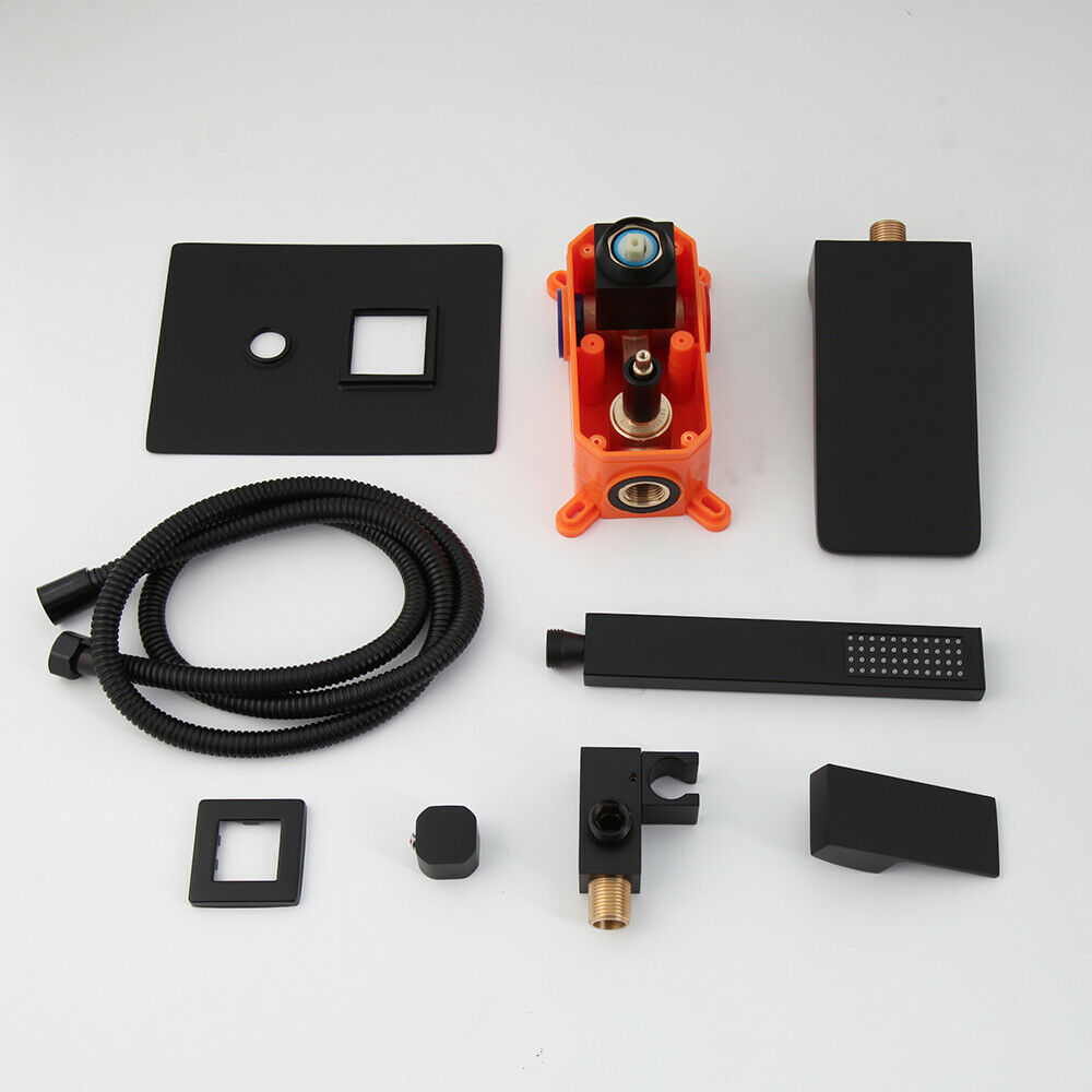 Luxuriöser schwarzer eingebauter Wasserfallhahn