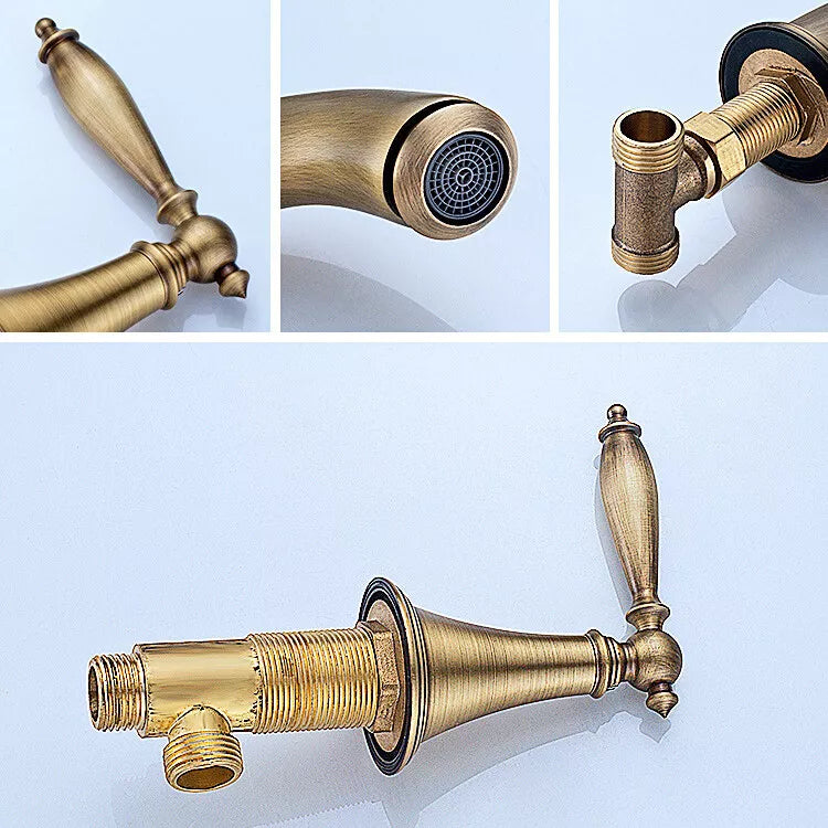 3-piece tap with a nostalgic design for washbasin or bath rim mounting