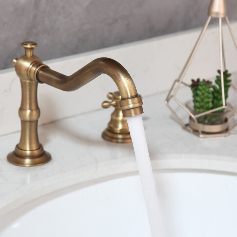 Landhausstil 3-teilige Waschtischarmatur, bronzefarben