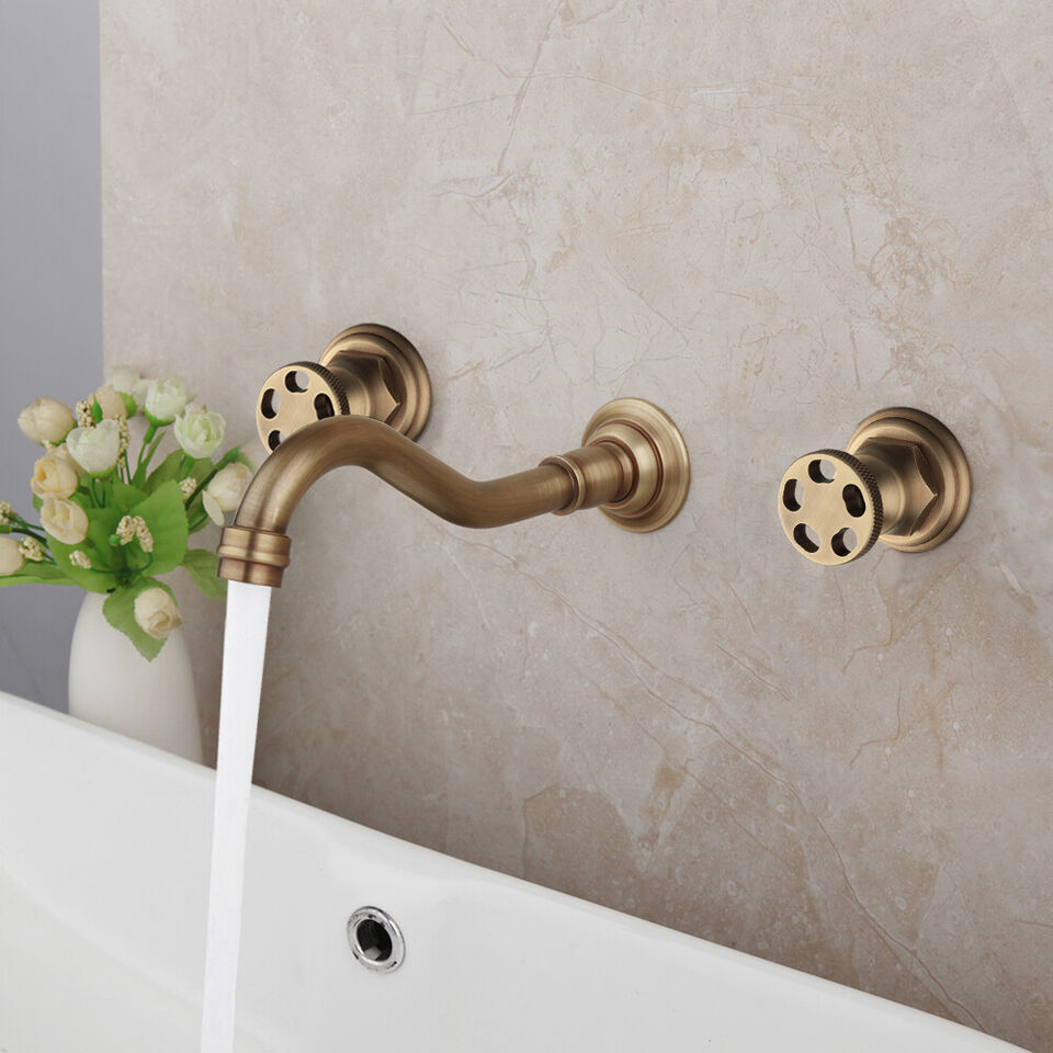 Nostalgic bronze-colored built-in wall tap mixer tap