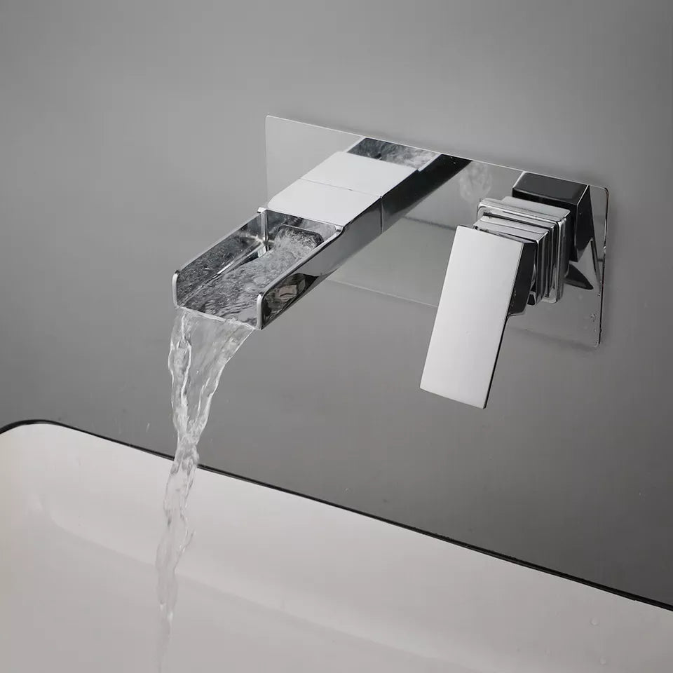 Chrome built-in waterfall tap mixer tap