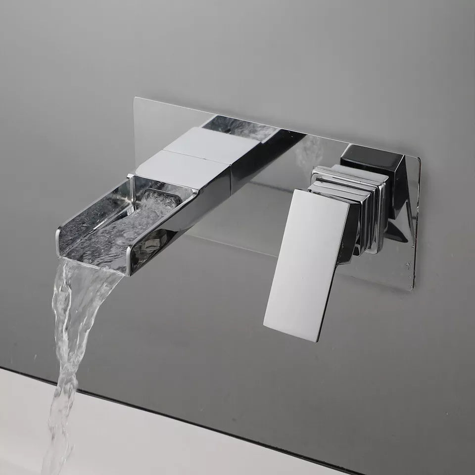 Chrome built-in waterfall tap mixer tap