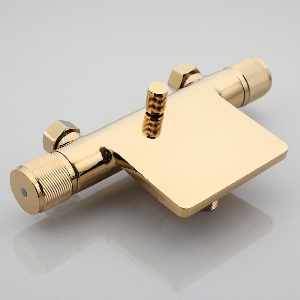 Goldfarbene Wasserfall-Badewannenarmatur