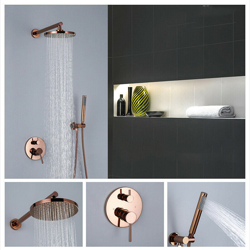 Rose gold built-in shower