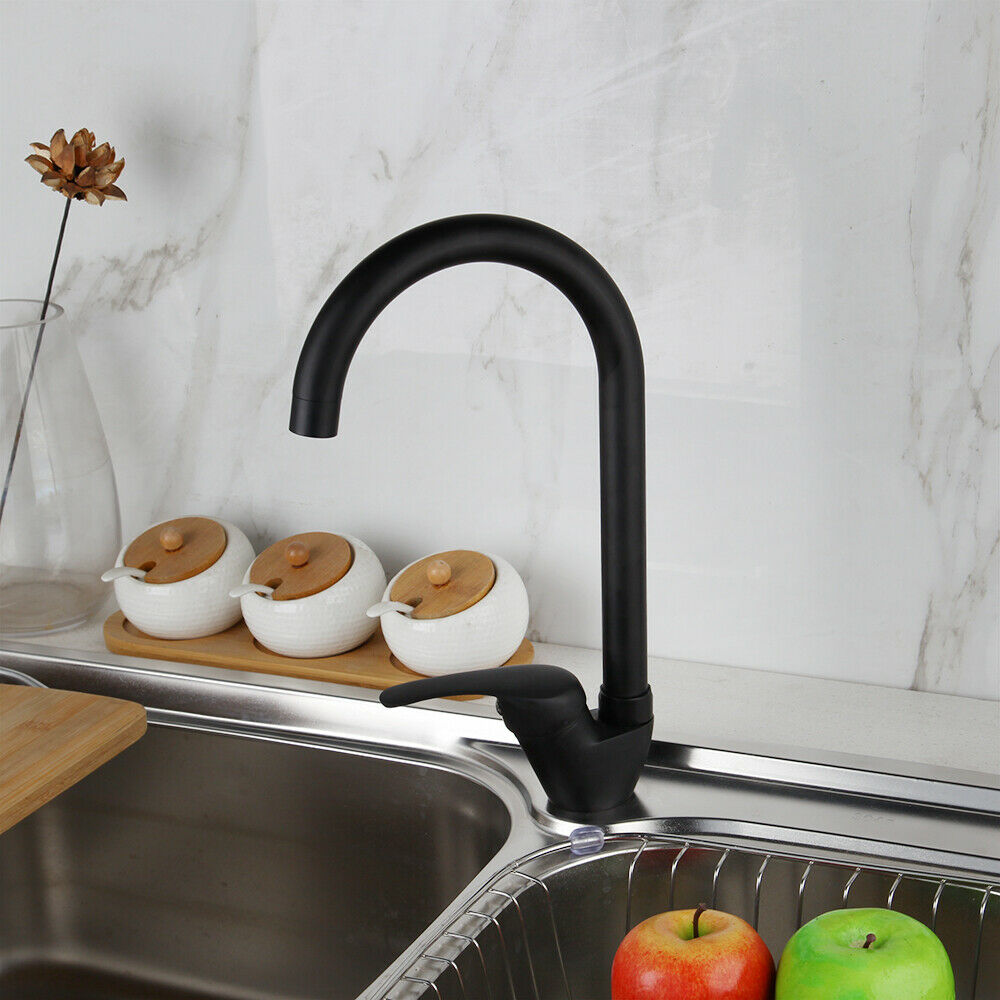 Black swivel kitchen faucet