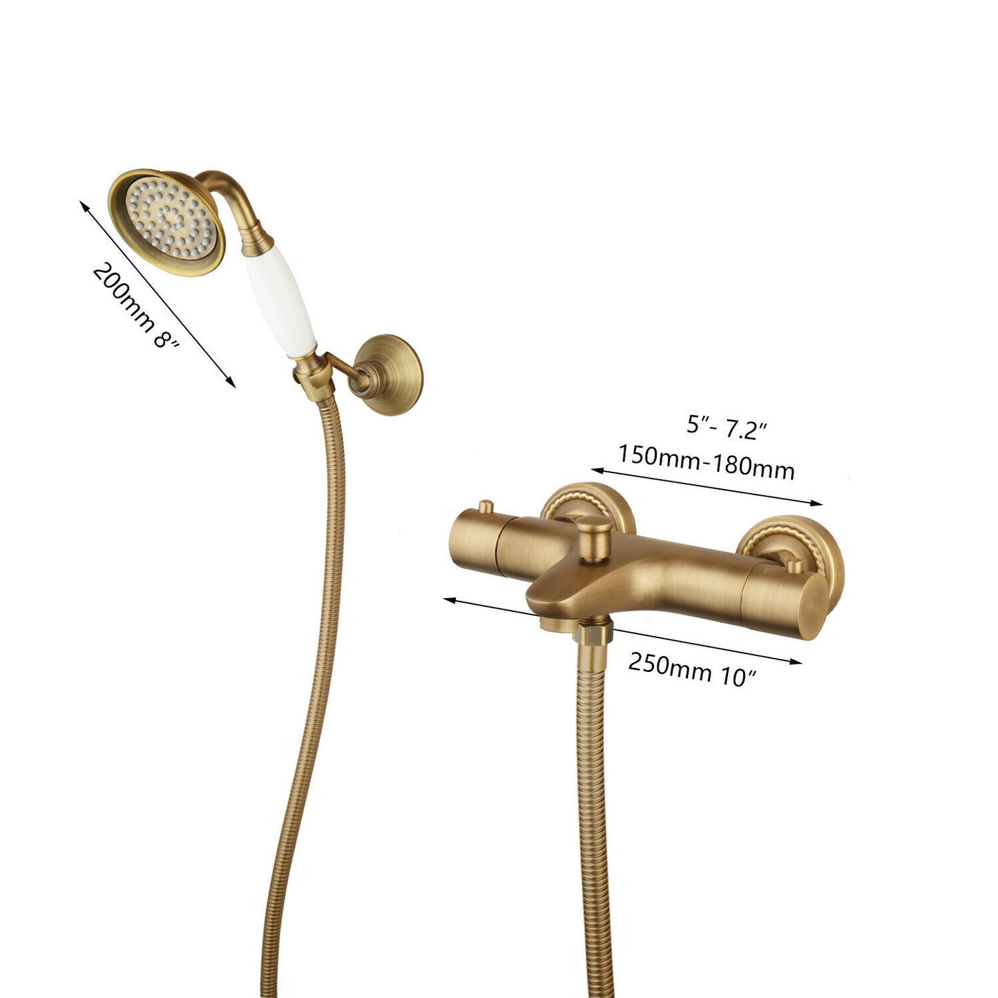 Badewannenarmatur Thermostat Nostalgie Bronze