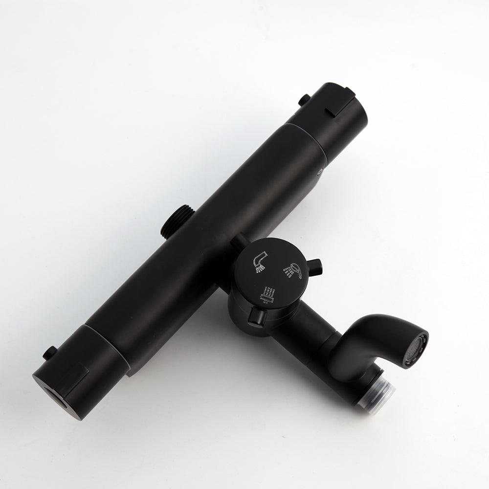 Schwarzes Thermostat-Duschset